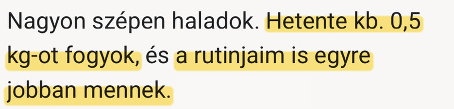 Skool-bejegyzés: Hetente kb. 0,5 kg-ot fogyok, és a rutinjaim is egyre jobban mennek.
